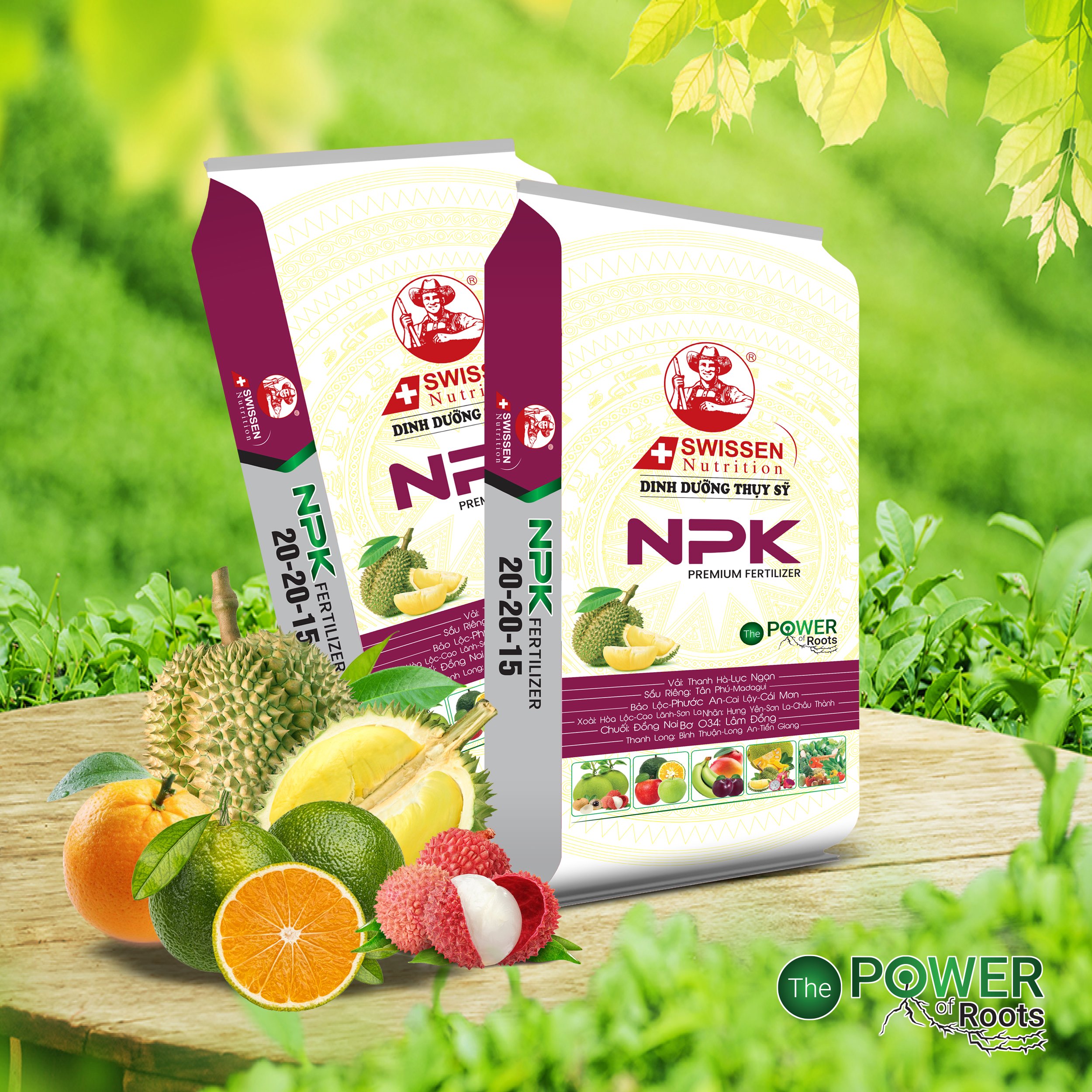 PHÂN BÓN NPK THUỴ SỸ  20-20-15+TE THÁP CAO